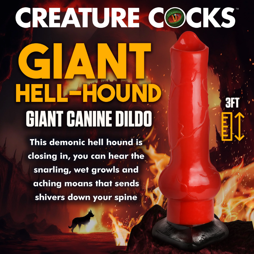 Hell-Hound Canine Penis GIANT 3' Dildo