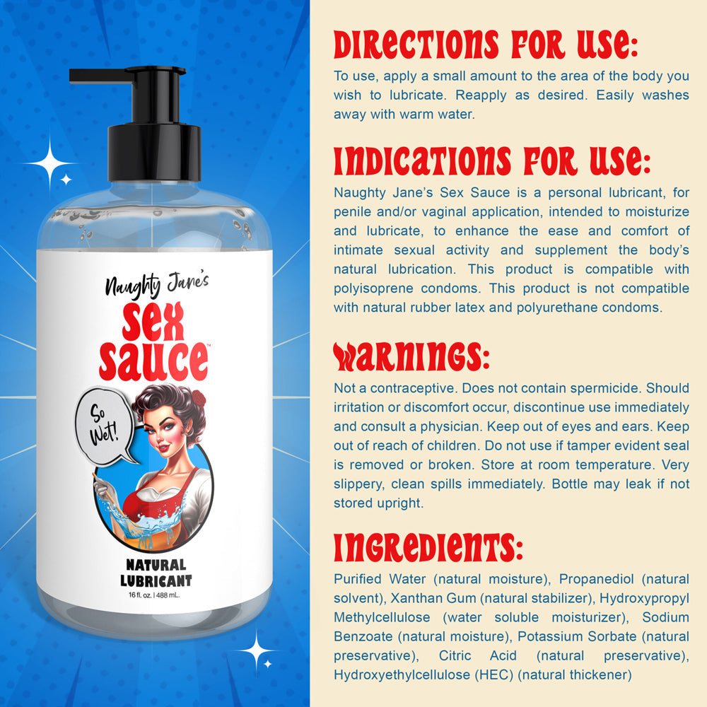 Naughty Janes Sex Sauce Natural Lube 16oz