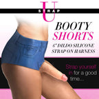 Booty Shorts 6" Dildo Silicone S/O Large