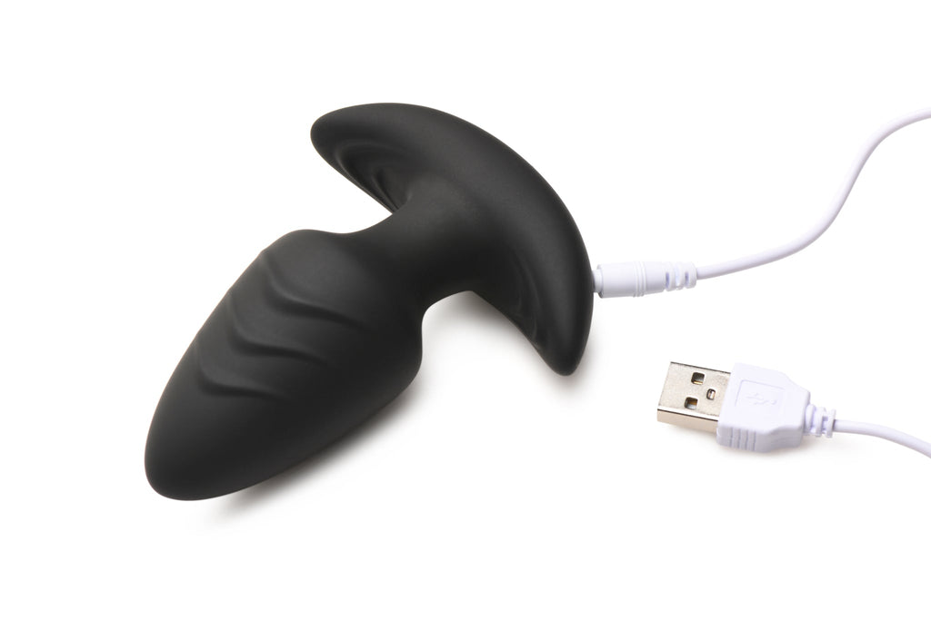 Rotating & Vibrating Silicone Plug w R/C