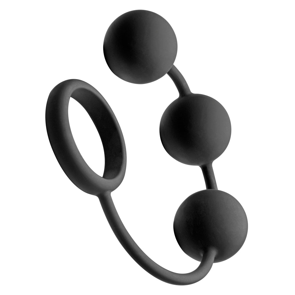 Tom of Finland Cock Ring w 3 heavy balls