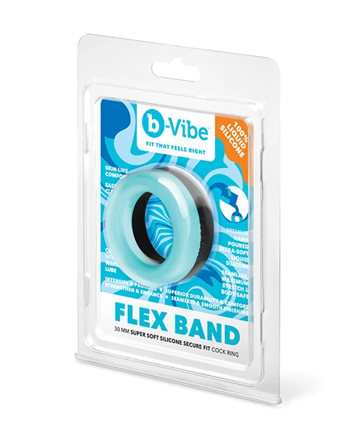 b-Vibe Flex Band Super Soft Silicone Secure Fit Cock Ring - 30 mm