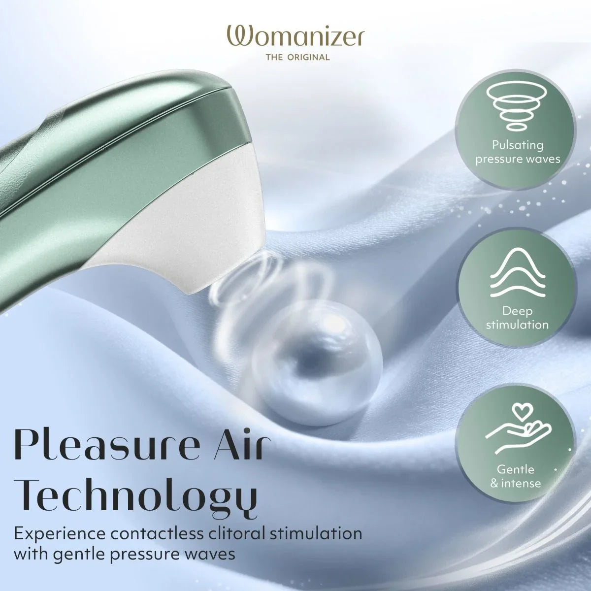 Womanizer Pro -Sage Green Clitoral Stimulator.