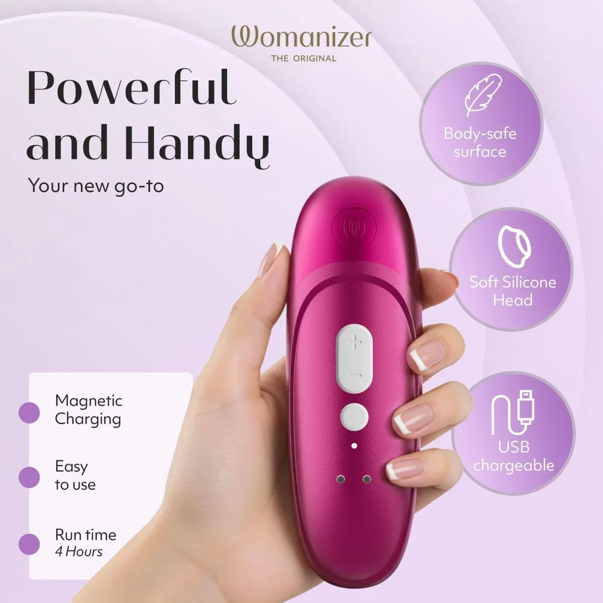 Womanizer Pro Clitoral Stimulator - Vibrant Pink
