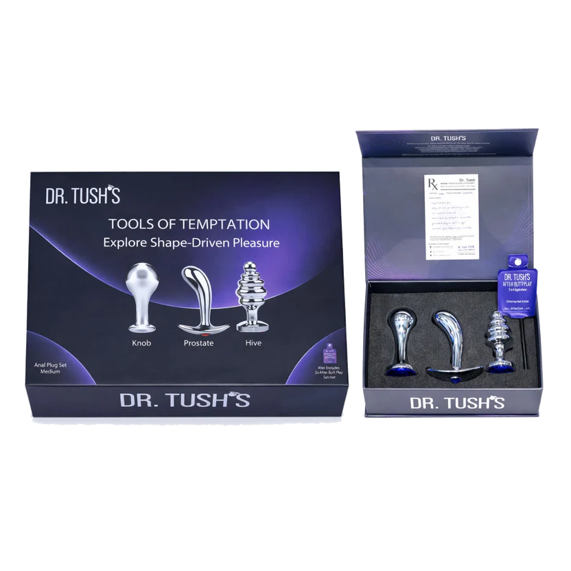 Tools of Temptation Collection (Small) - Metal Anal Plug Trio – Classic, Curved & Beaded