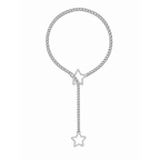 STAR O RING SLIP CHOKE CHAIN - SILVER