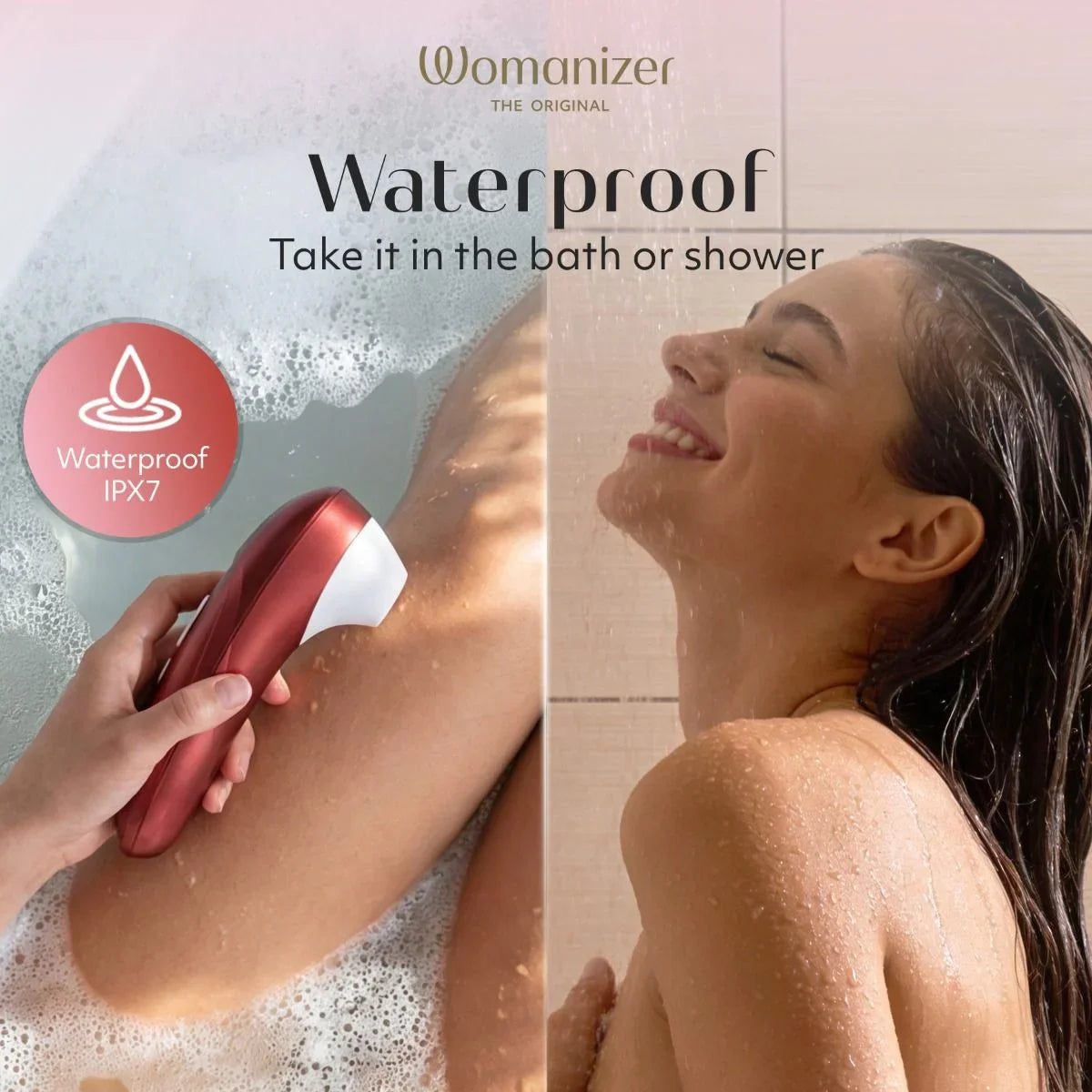 Womanizer Pro Clitoral Stimulator - Bordeaux Red.