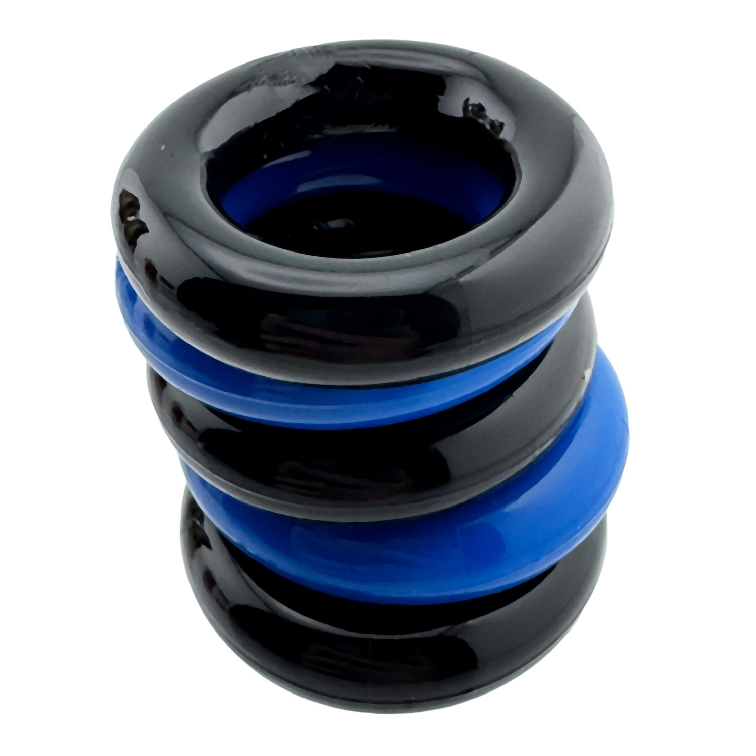 JACKER 5-STACK five-pack tube super-strong  cockrings BLUE/BLACK
