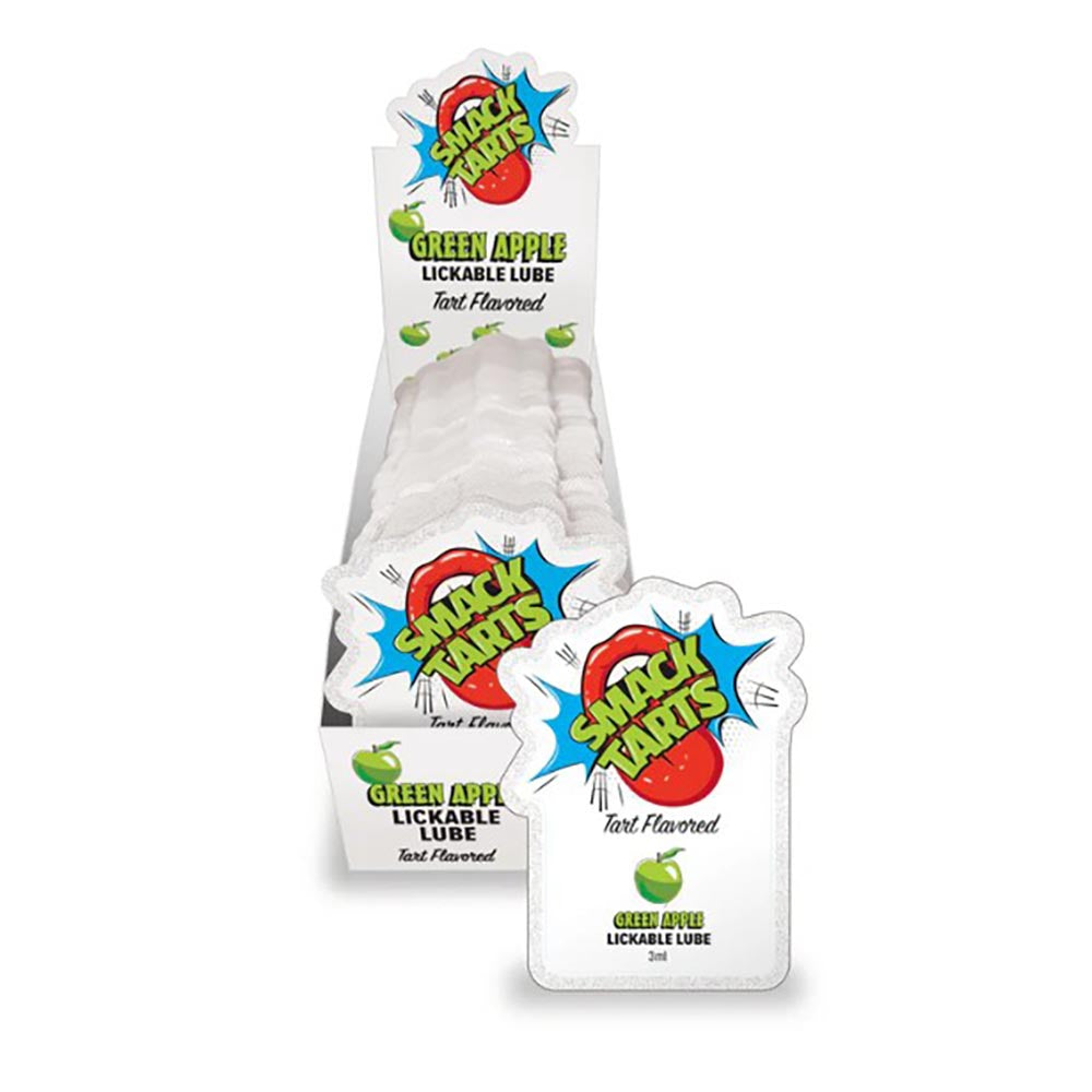 SMACK Tarts Lickable Flavored Lube - Green Apple - 3ml Pouch (Display of 36)