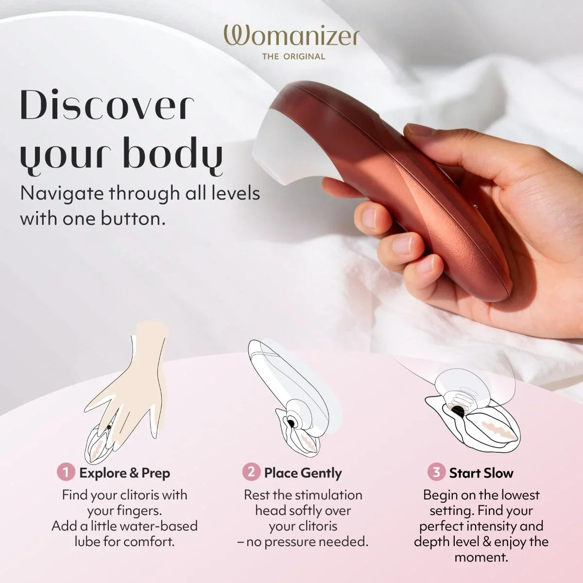Womanizer Pro Clitoral Stimulator - Bordeaux Red.