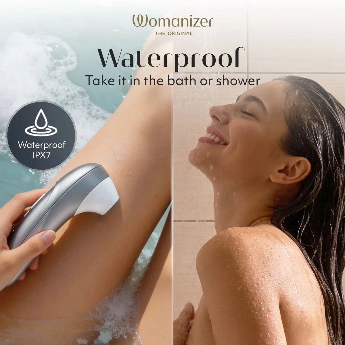 Womanizer Pro Clitoral Stimulator - Silver Gray.