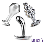Tools of Temptation Collection (Small) - Metal Anal Plug Trio – Classic, Curved & Beaded