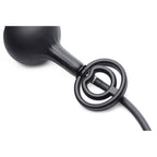 Devils Rattle Inflatable Silicone Anal Plug with Cock and Ball Ring