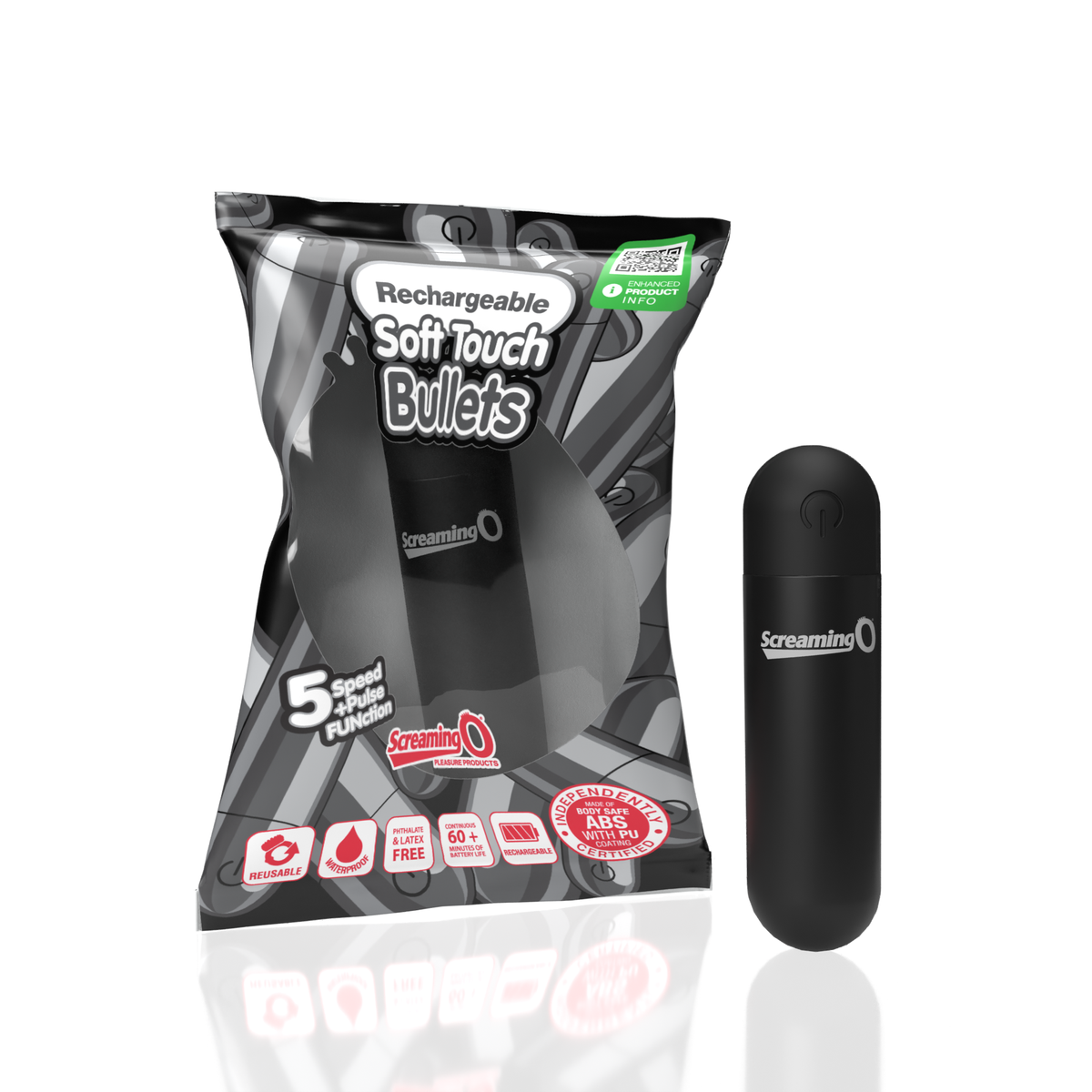Screaming O Soft Touch Rechargeable Bullets - Black