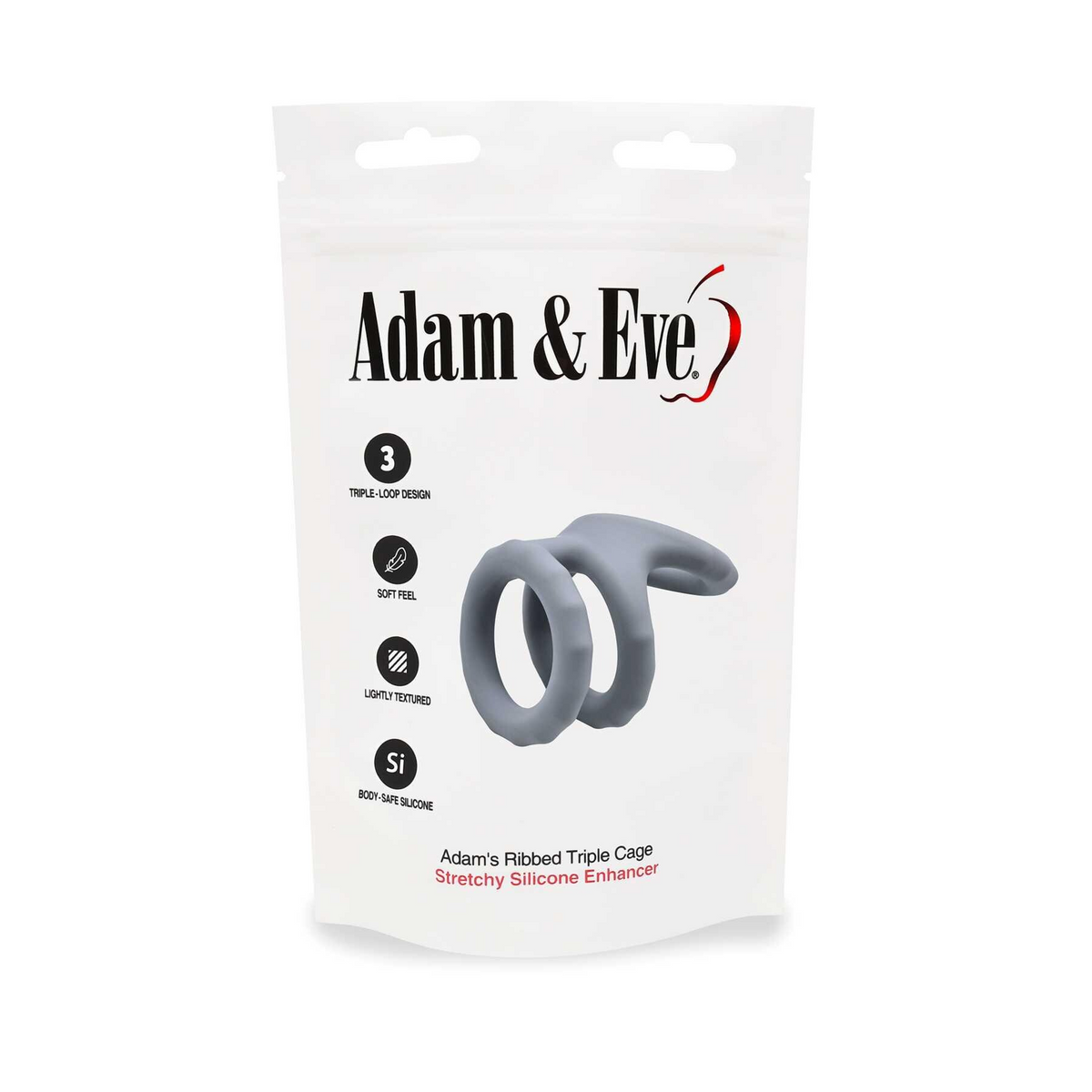 Adam & Eve Adam's Ridged Triple Cage (Bag Packaging)