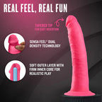 Neo Elite - 6" Silicone Dual Density Cock - Neon Pink