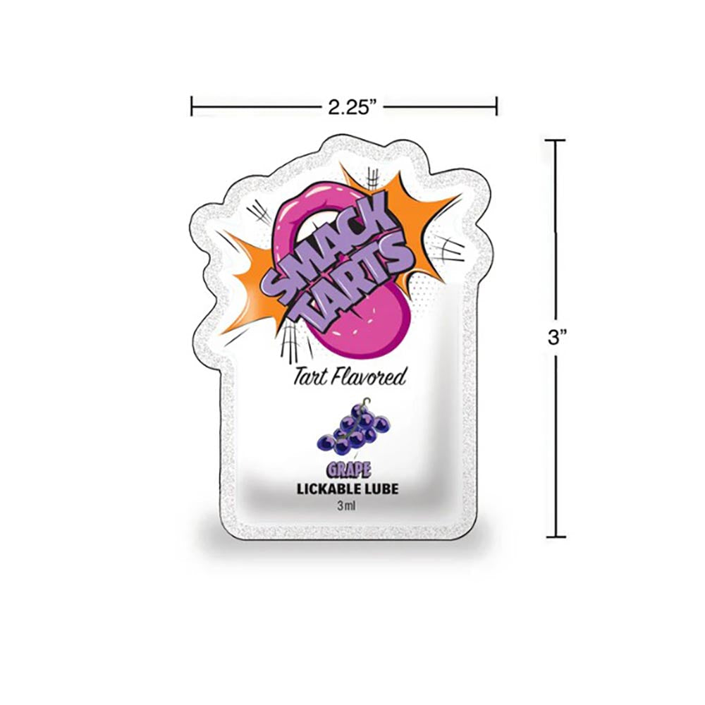 SMACK Tarts Lickable Flavored Lube - Grape - 3ml Pouch (Display of 36)