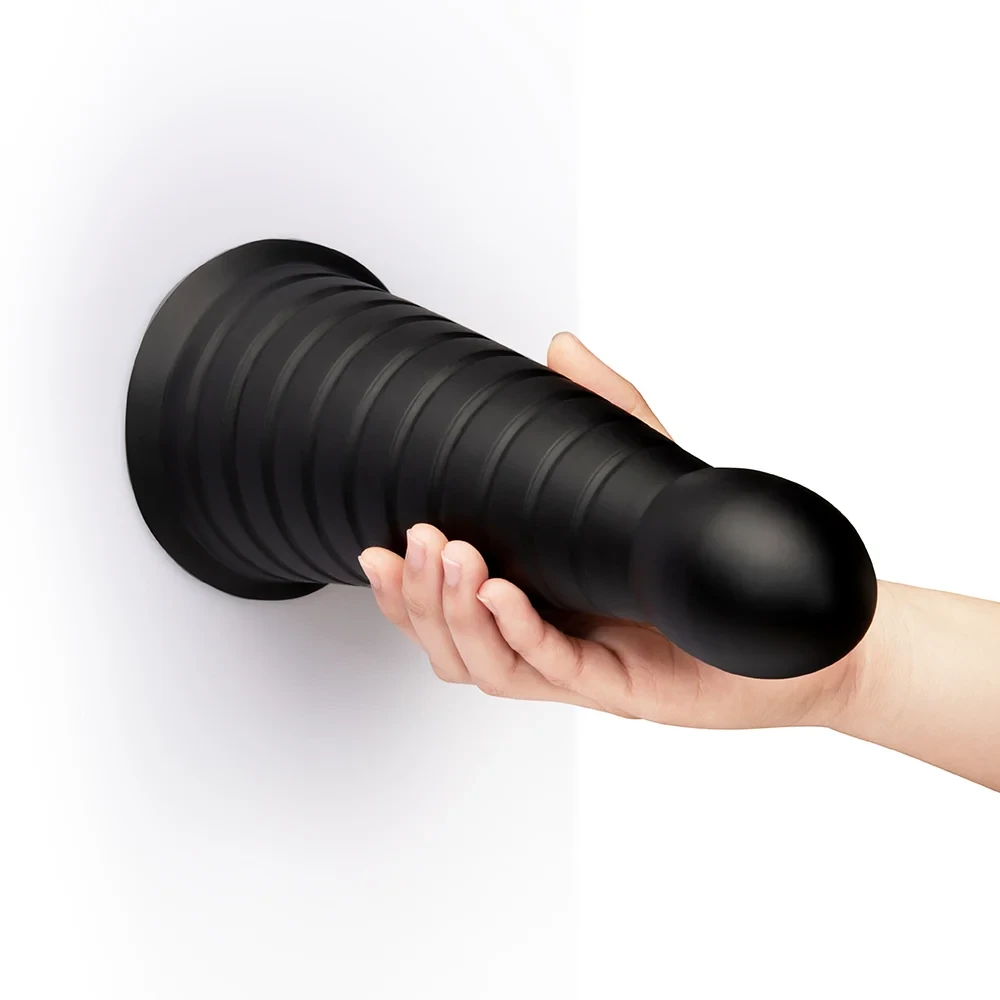 b-Vibe Cone Tapered &amp; Ribbed Dildo with Suction Cup - 10"