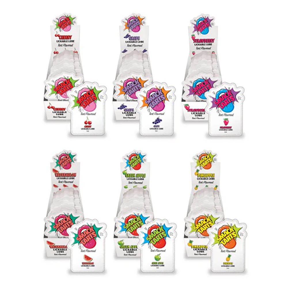 SMACK Tarts Lickable Flavored Lube - Strawberry - 3ml Pouch (Display of 36)