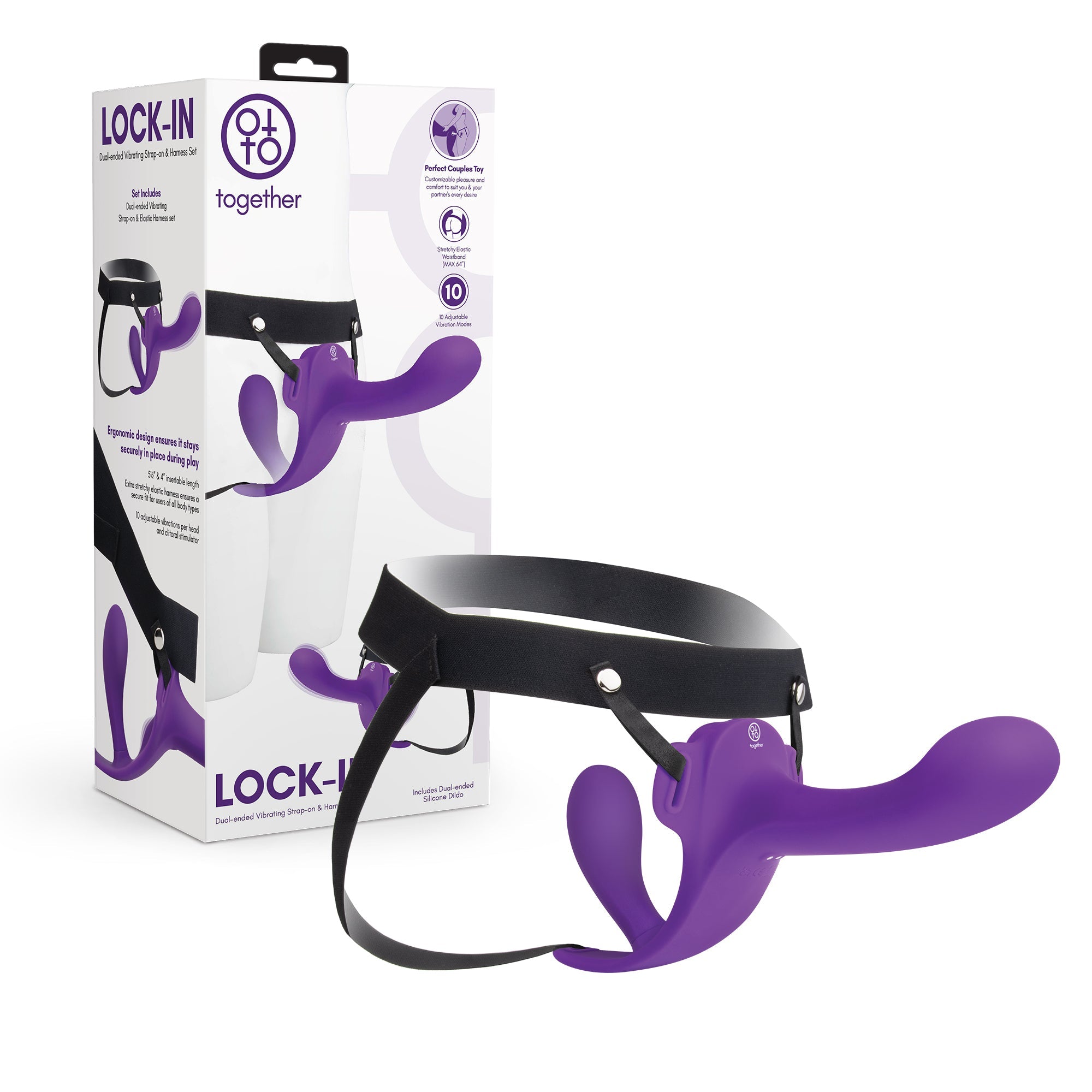 Together Lock-In Vibrating Strap-On Dildo