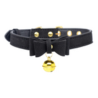 Golden Kitty Cat Bell Collar -Black/Gold