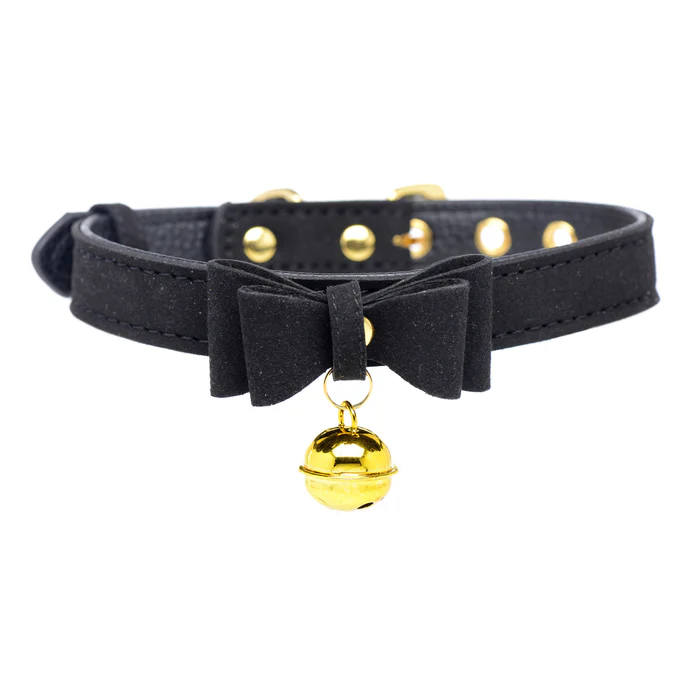Golden Kitty Cat Bell Collar -Black/Gold