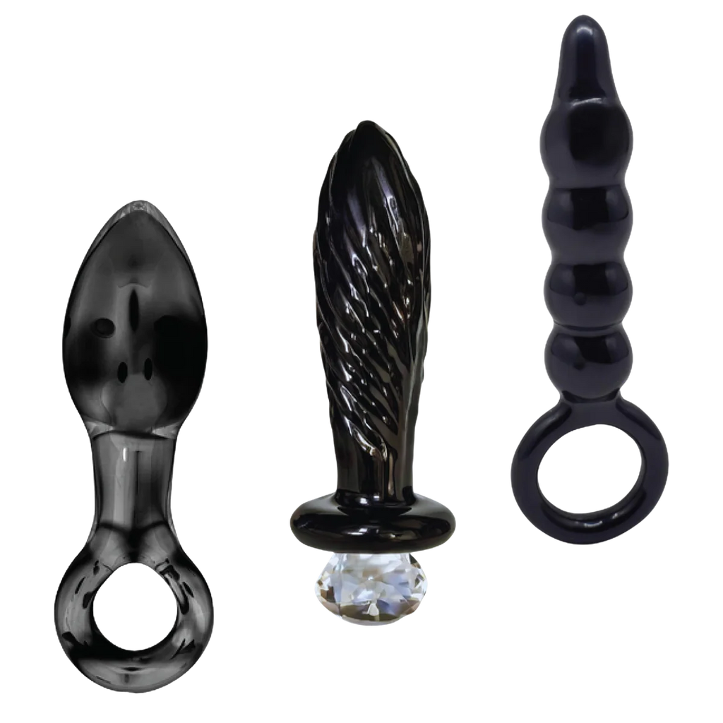 Dark Curiosity Set – All-Glass Anal Plug Trio
