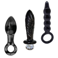 Dark Curiosity Set – All-Glass Anal Plug Trio