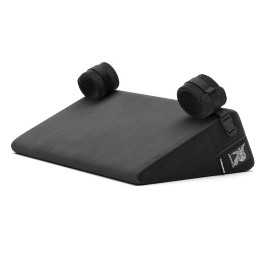 Black Label Wedge Pillow with Cuffs & Restraints – Velvet Black