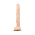 b-Vibe Bone Deep-Insert Dildo with Realistic Balls and Suction Cup - 17"