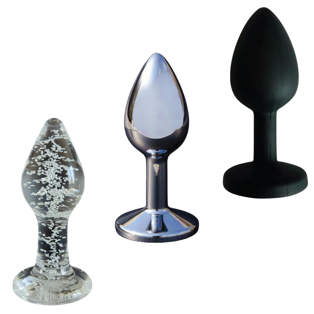 Beginner, The First Step Anal Plug Set – Glass, Metal & Silicone