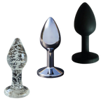 Beginner, The First Step Anal Plug Set – Glass, Metal & Silicone