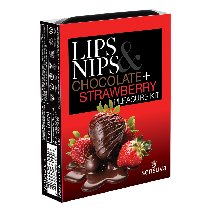 LIPS & NIPS Pleasure Kit Chocolate Nip Zip + Limited Edition Chocolate Strawberry XBalm+50 ways to Kiss Guide