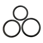 Stainless Steel 3 Piece Cock Ring Set (45/50/55mm) - Black