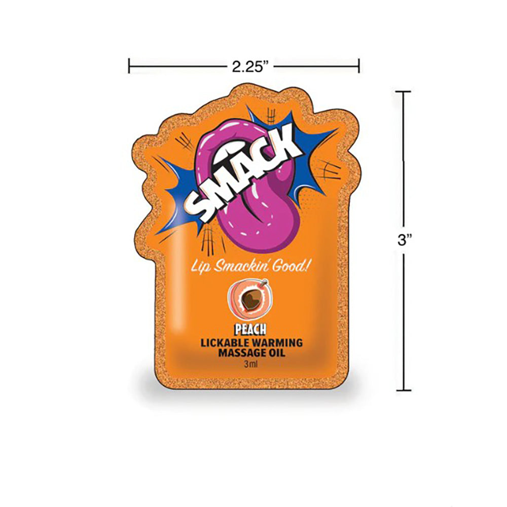 smack-warming-lickable-massage-oil-peach-3ml-36-pack