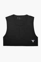 Unisex Large - Mini Crop Top Sheer - Black