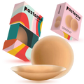 Pastease Everyday Silicone Reusable Nipple Covers with Travel Box - Caramel Tan - Large (D+ Cups)