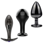 The Bad Decisions Metal Anal Plug Set – T-Bar, Round & Teardrop