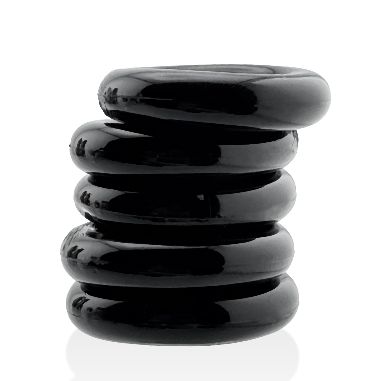 JACKER 5-STACK five-pack tube super-strong  cockrings BLACK