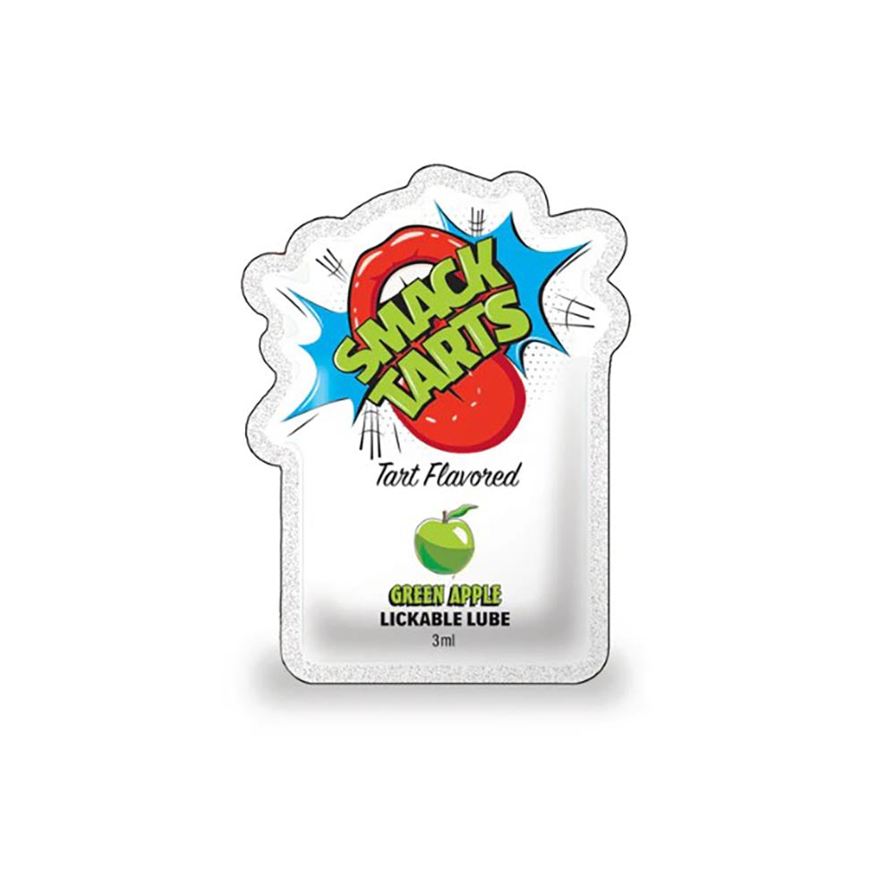 SMACK Tarts Lickable Flavored Lube - Green Apple - 3ml Pouch (Display of 36)