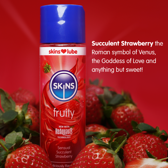 Skins Strawberry Water Based Lubricant 4.4 fl oz