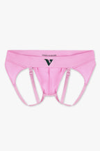 Mens Small - JockVStrap Sheer Briefs - Taffy