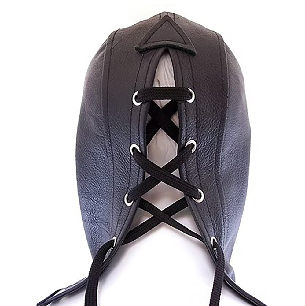 Leather Zip Mask - Black