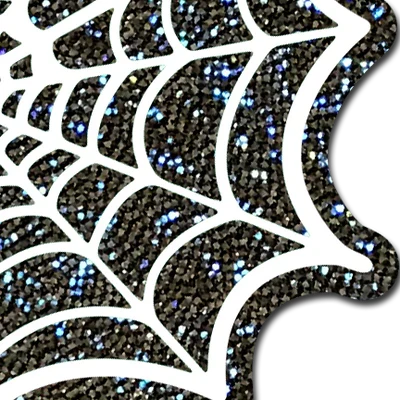 Glitter Black Glow in the Dark Spooky Spider Web Pasties