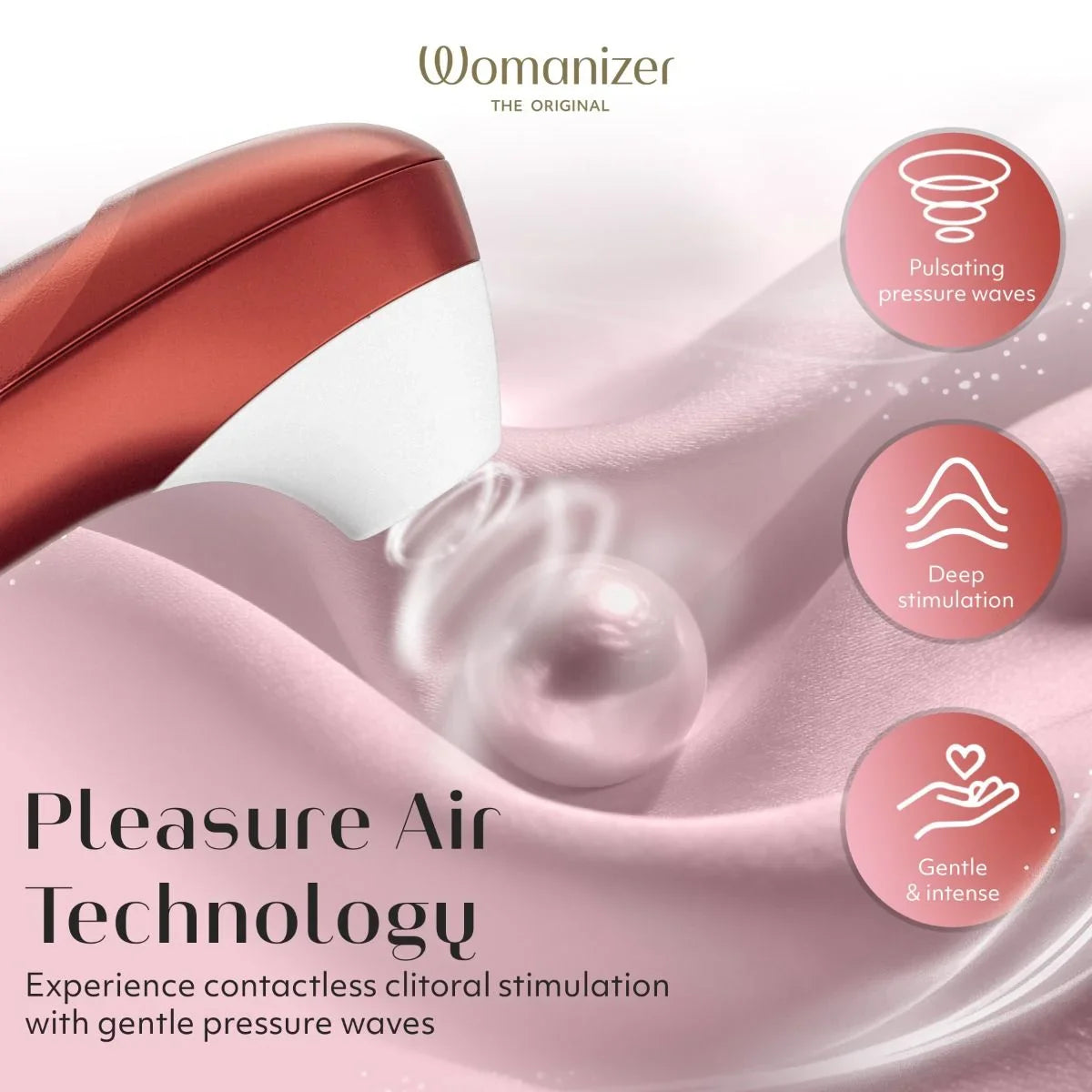 Womanizer Pro Clitoral Stimulator - Bordeaux Red.