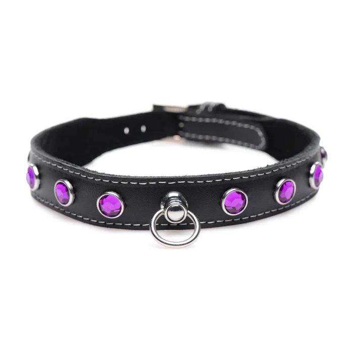 Royal Vixen Leather Choker Rhinestones