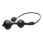 Devils Rattle Inflatable Silicone Anal Plug with Cock and Ball Ring