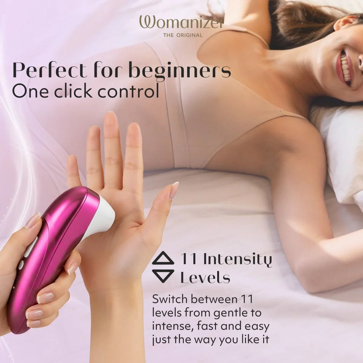 Womanizer Pro Clitoral Stimulator - Vibrant Pink
