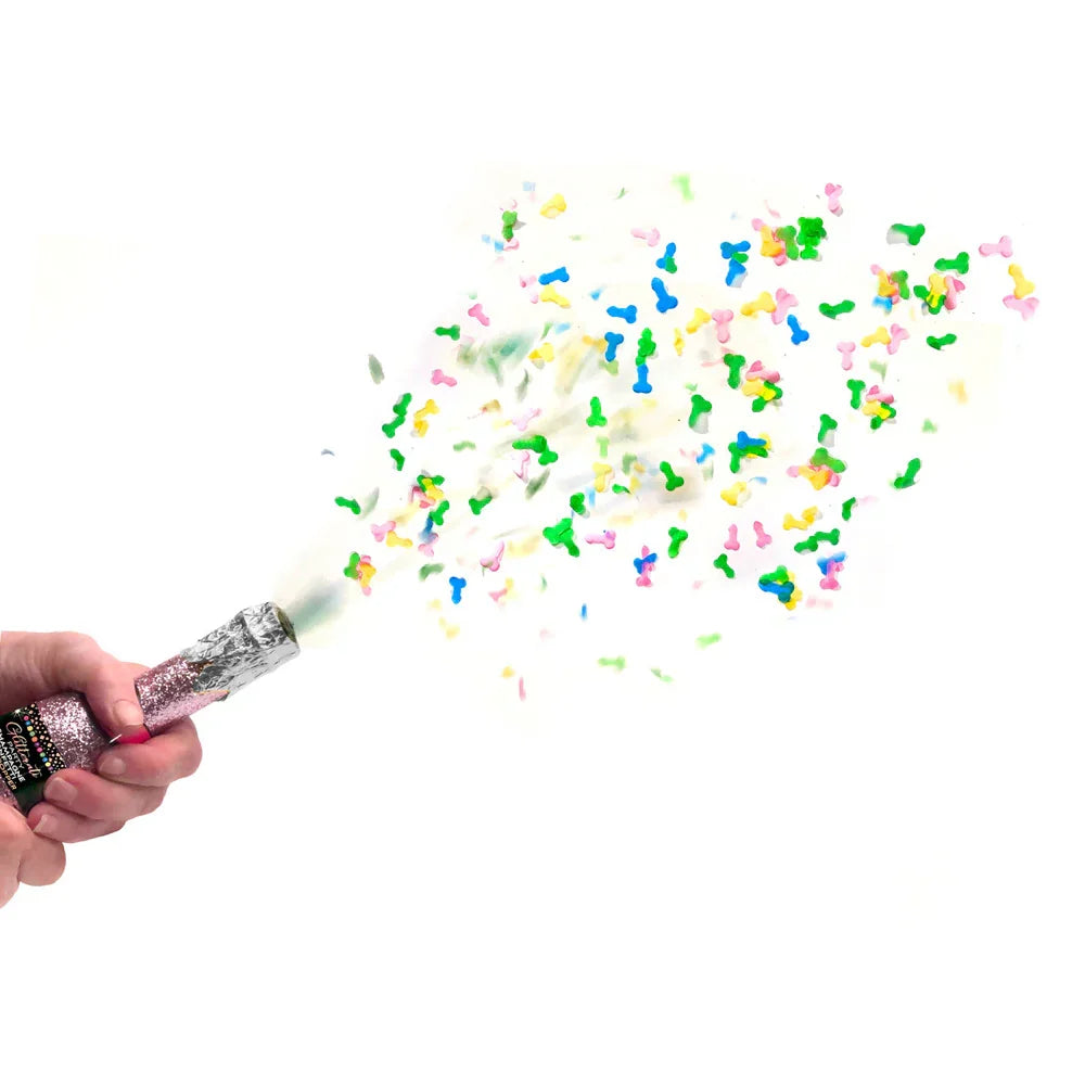 Glitterati Champagne Penis Confetti Party Poppers - 12pc Display