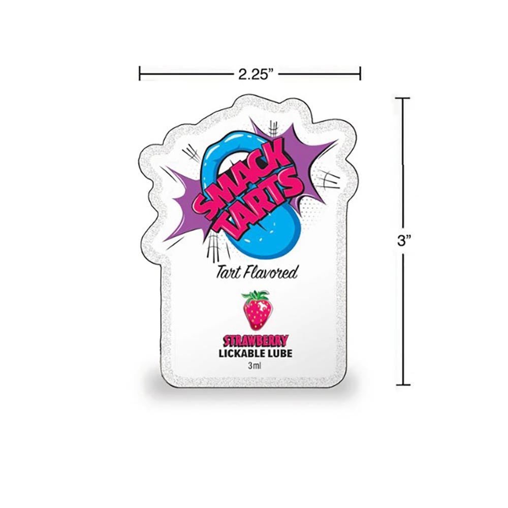 SMACK Tarts Lickable Flavored Lube - Strawberry - 3ml Pouch (Display of 36)